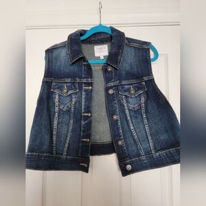 Womens Cropped Denim Vest